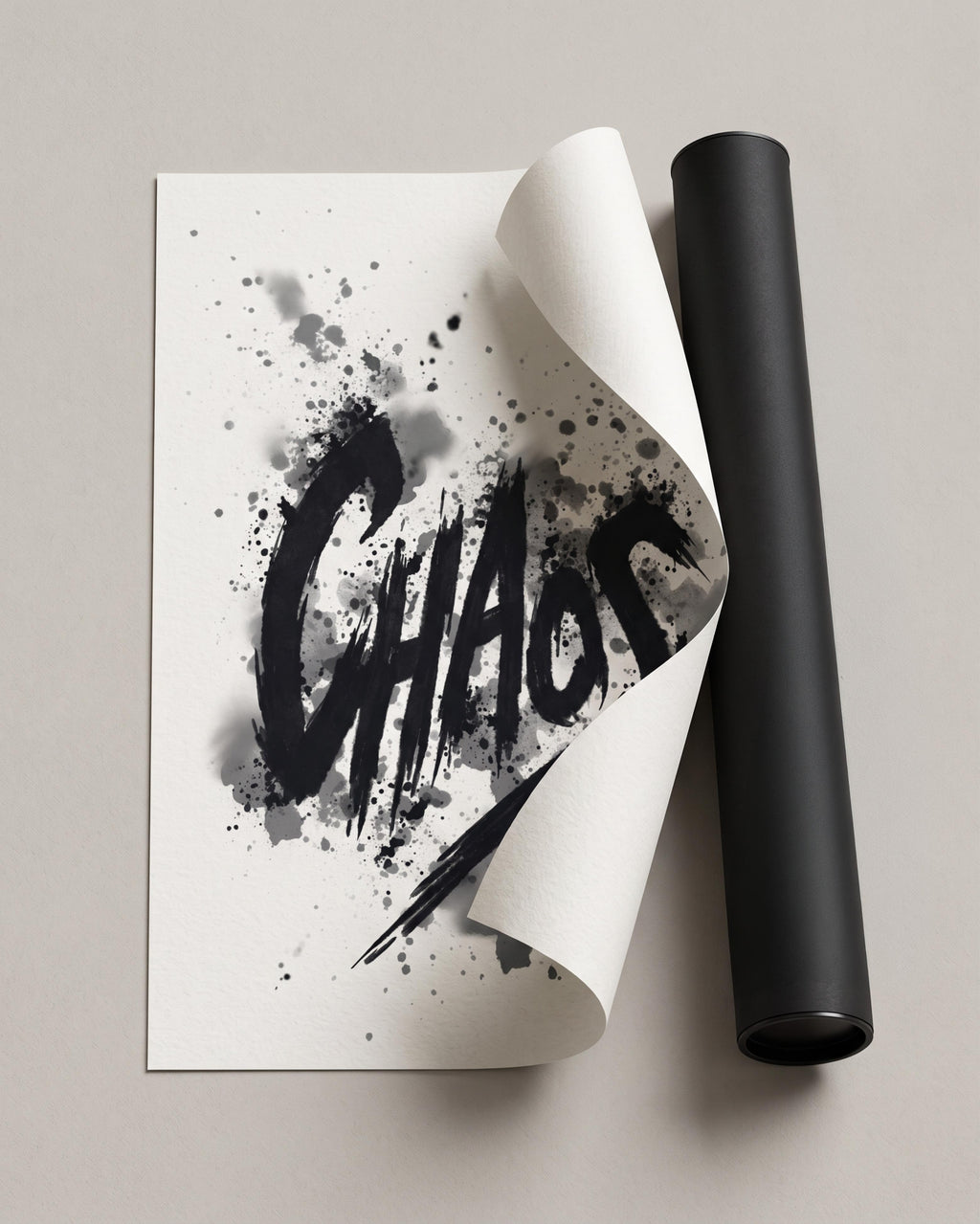 Chaos Gothic Poster | Black Art Print | Moody Alternative Decor | Dark Room Poster