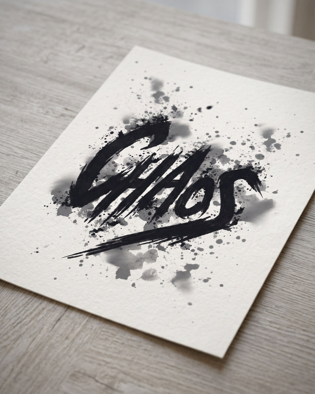 Chaos Gothic Poster | Black Art Print | Moody Alternative Decor | Dark Room Poster