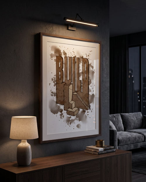BUILD Motivational Poster | Impossible Staircase, Ambition Art, Office Decor