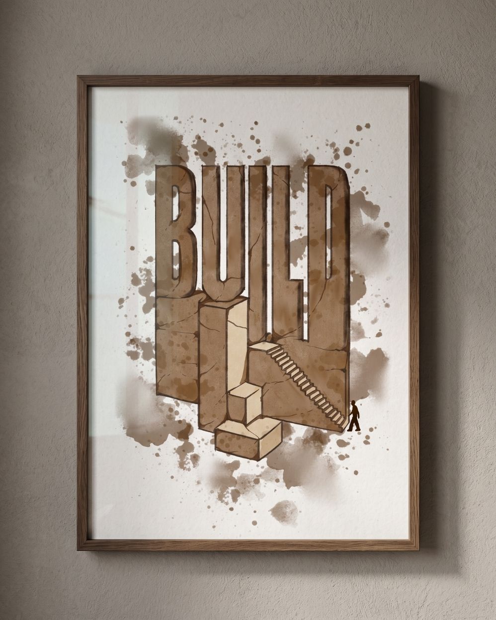 BUILD Motivational Poster | Impossible Staircase, Ambition Art, Office Decor