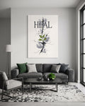 Heal Botanical Print | Growth Through Resilience Poster | Minimalist Inspirational Decor