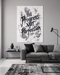 Progress Not Perfection Wall Art | Inspirational Quote Print | Motivational Typography Poster | Self Growth Decor