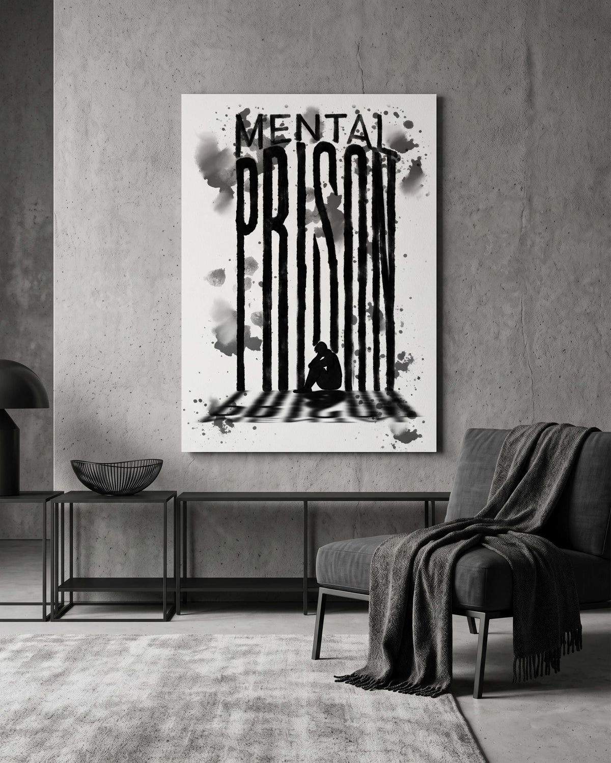 Mental Prison Wall Art | Mental Health Typography Print | Inspirational Healing Poster | Minimalist Motivational Decor