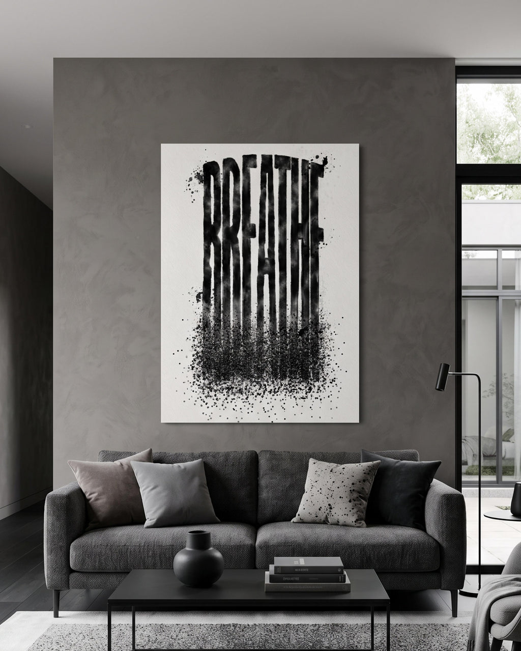 Breathe Wall Art Print | Minimalist Mental Health Poster | Inspirational Typography Decor | Mindfulness Artwork
