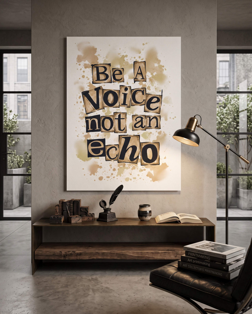 Be A Voice Not An Echo Wall Art | Inspirational Quote Print | Motivational Typography Poster | Leadership Decor | Office Wall Art