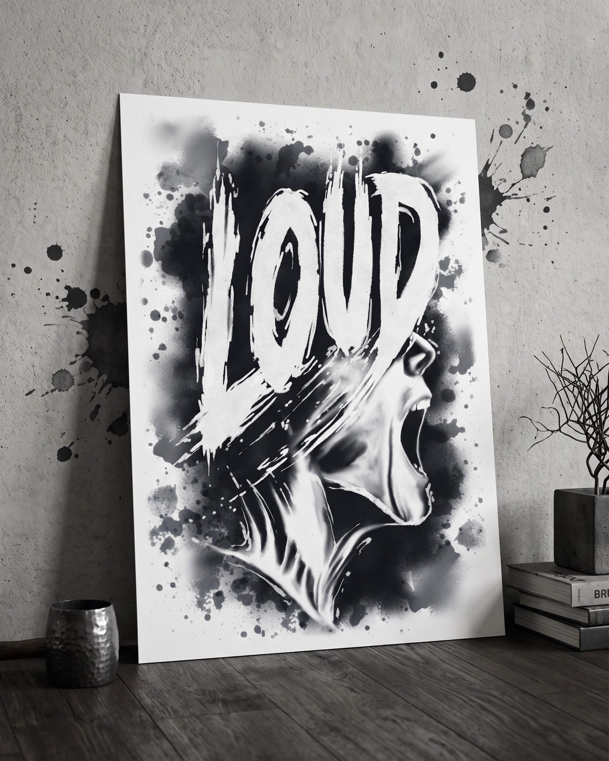 Loud Typography Print | Expressive Mental Health Poster, Emotional Release Artwork