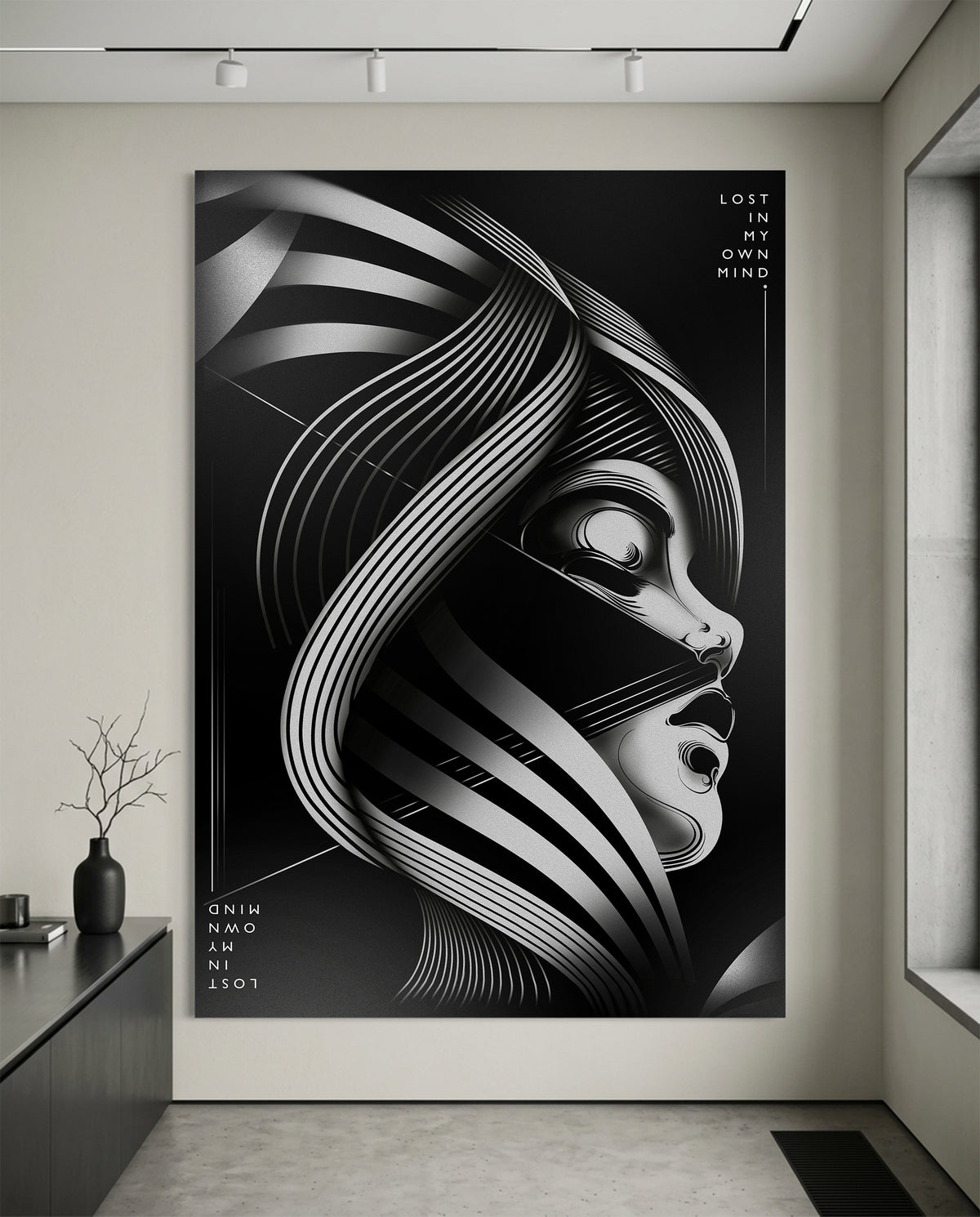 Lost in My Own Mind – Surreal Line Art Poster