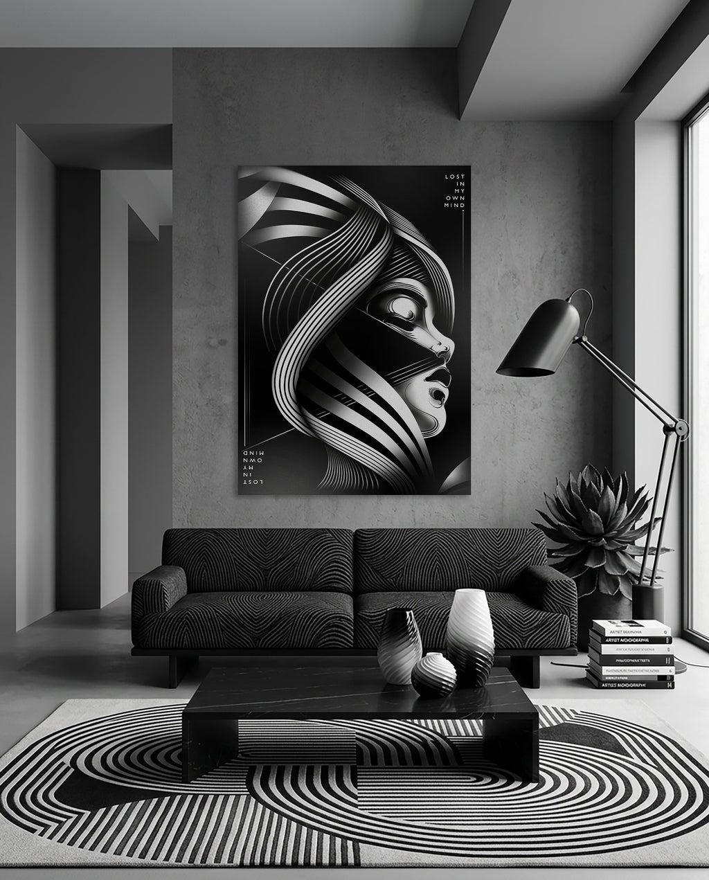 Lost in My Own Mind – Surreal Line Art Poster