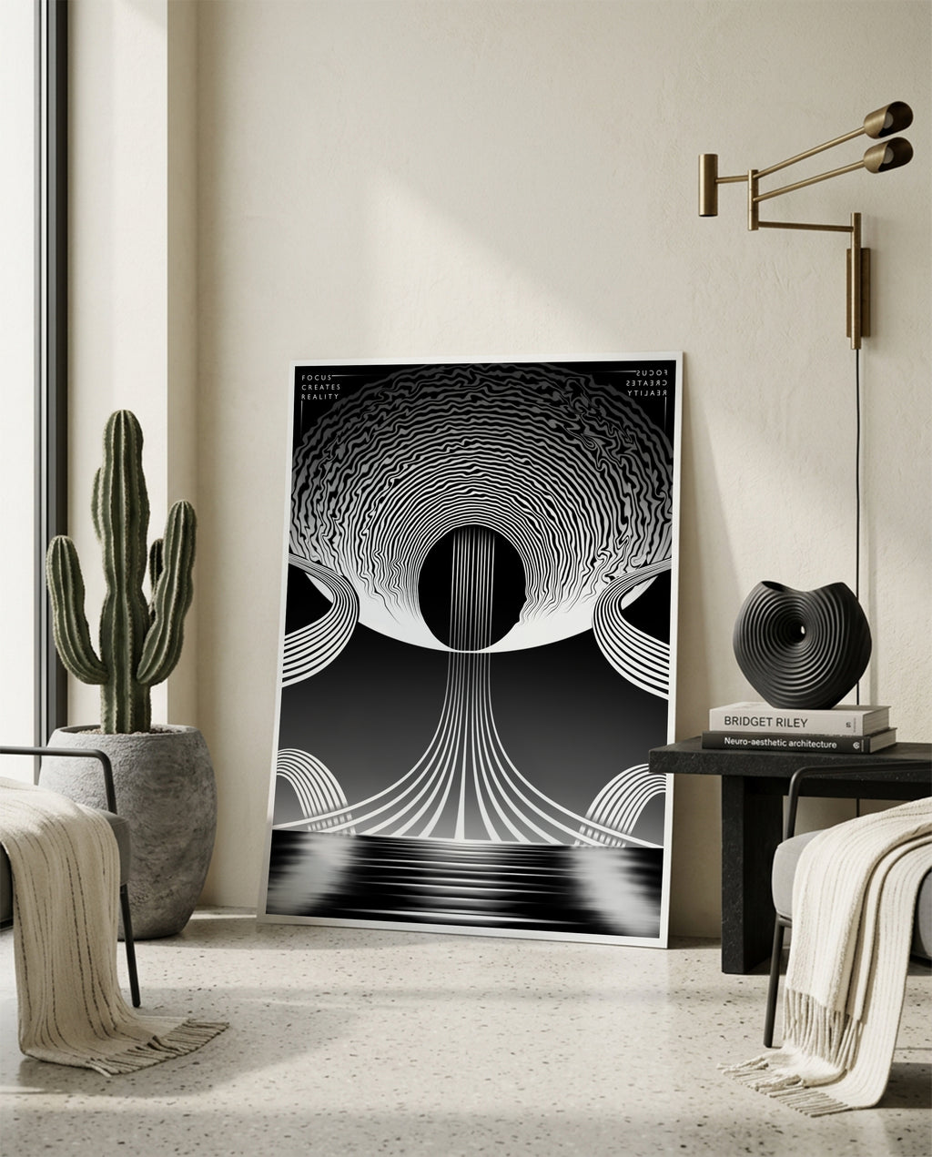 Focus Creates Reality - Abstract Line Art Poster