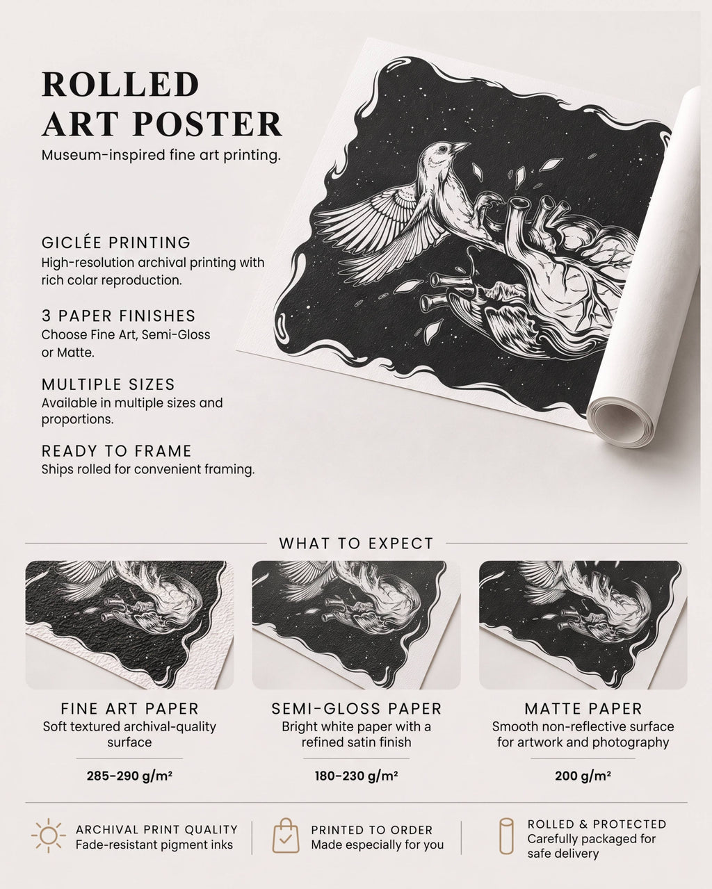 Echo Surreal Art Print | Dark Abstract Optical Illusion Poster